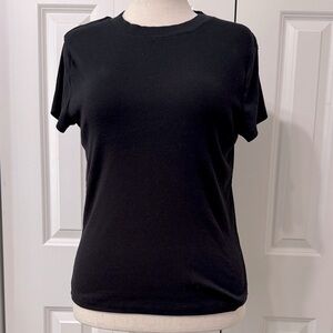 a new day Black Ribbed Short Sleeve Tee